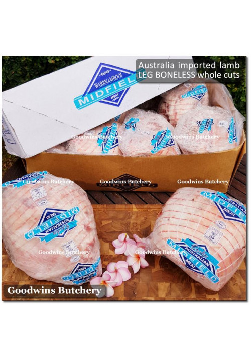 Lamb LEG BONELESS frozen Australia MIDFIELD whole cuts +/- 3.5kg (price/kg)